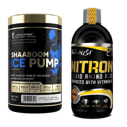 Trainings-Set: Kevin Levrone Shaaboom Ice + BioTech Liquid Amino – alle enthaltenen Artikel