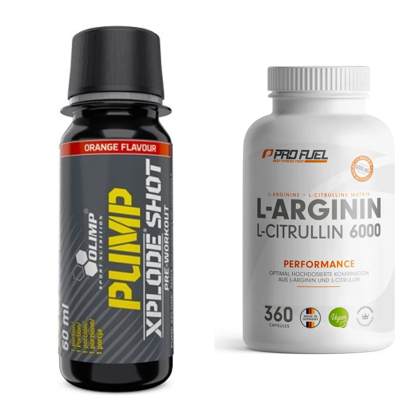 Trainings-Set: Olimp Pump Xplode Shot + ProFuel L-Arginin – alle enthaltenen Artikel
