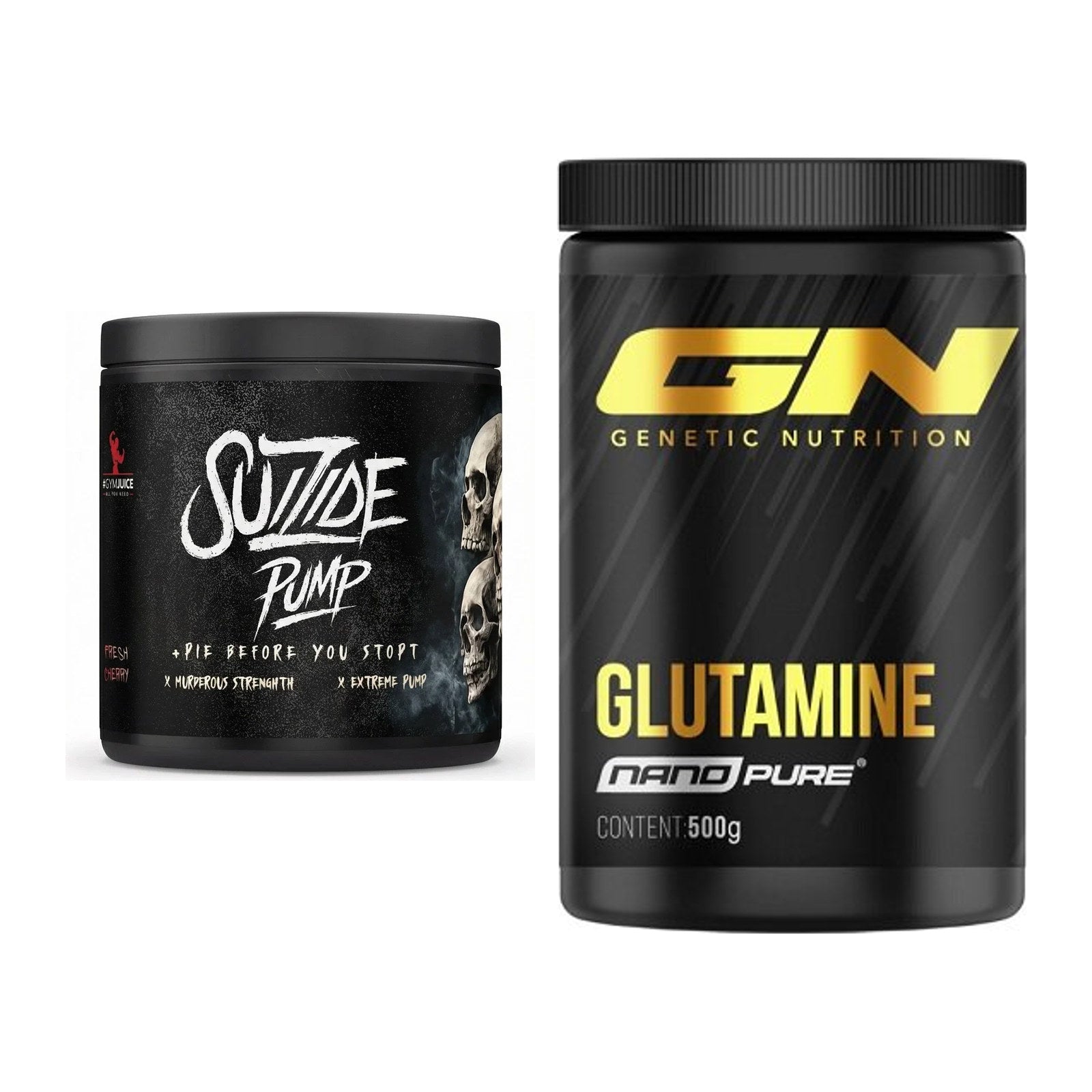Trainings-Set: #GYMJUICE SUIZIDE PUMP + GN Nano Pure Glutamine – alle enthaltenen Artikel