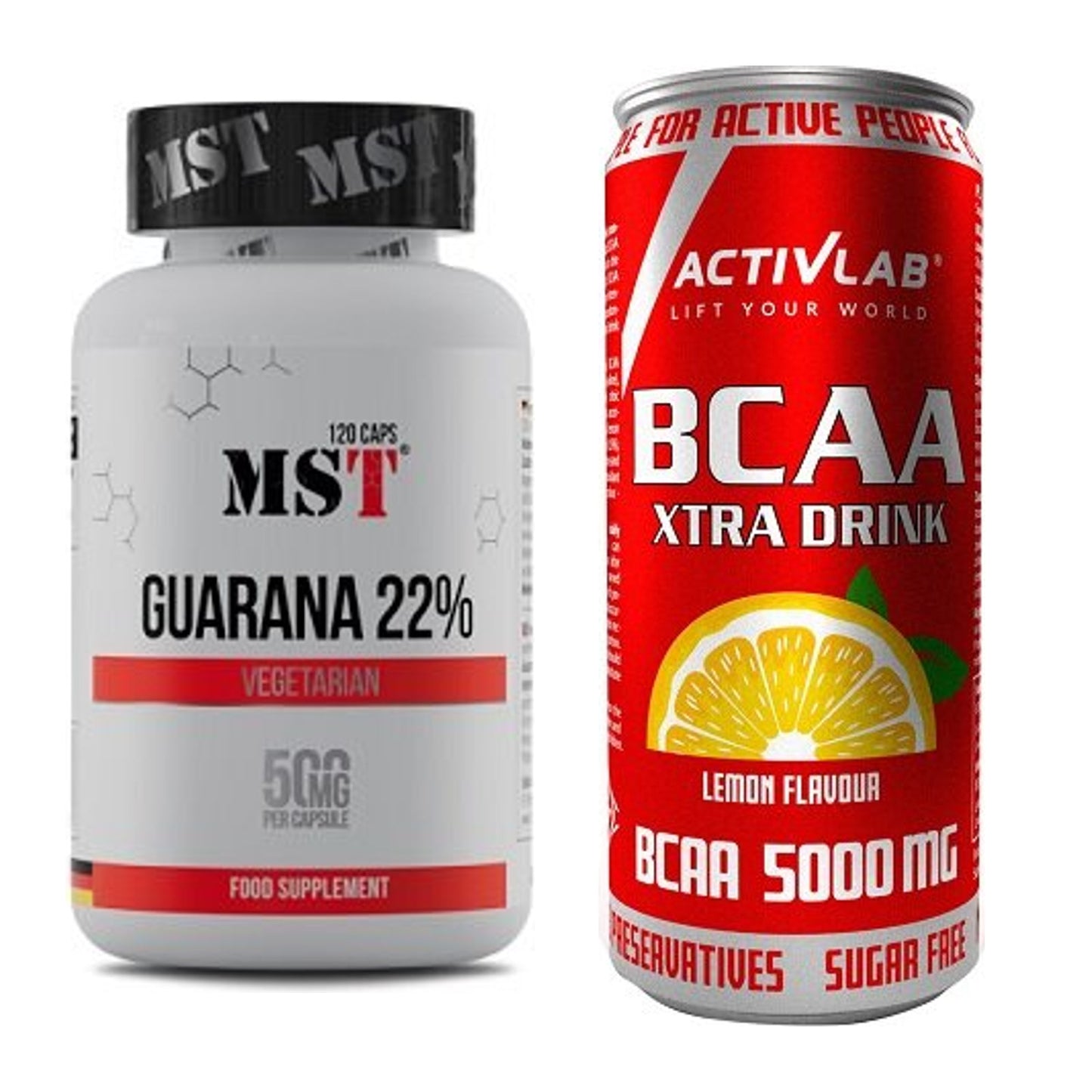 Trainings-Set: MST Guarana 22% + Activlab BCAA Xtra Drink 5000mg – alle enthaltenen Artikel