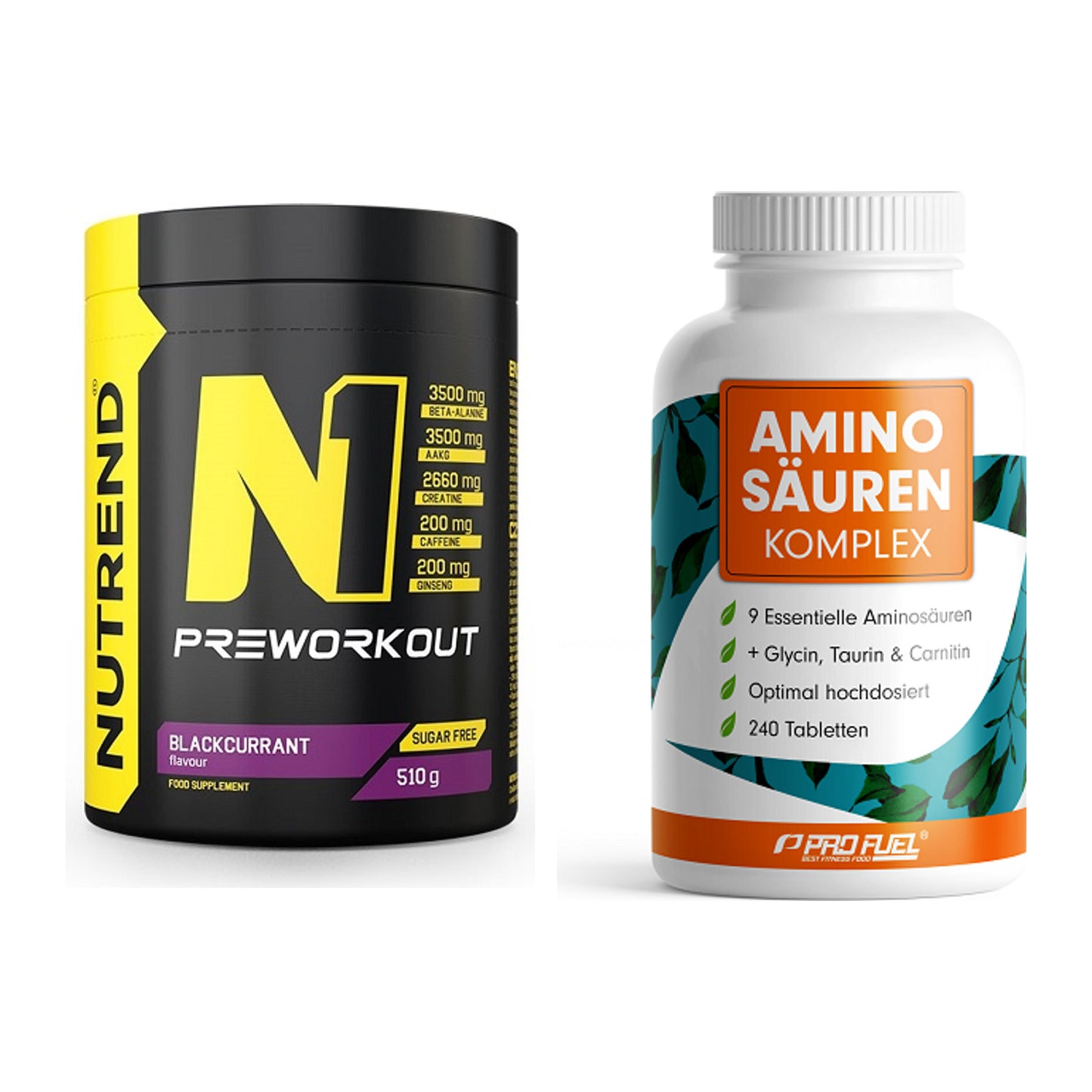 Trainings-Set: Nutrend N1 Preworkout + ProFuel Aminosäuren Komplex 240 – alle enthaltenen Artikel