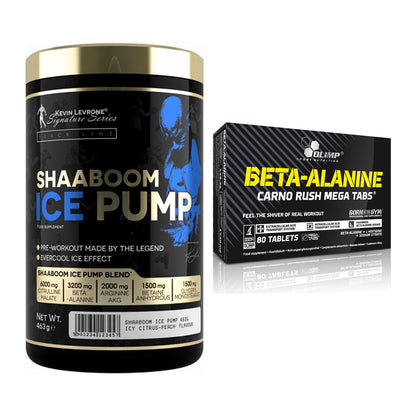 Trainings-Set: Kevin Levrone Shaaboom Ice + Olimp Beta-Alanin Carno – alle enthaltenen Artikel