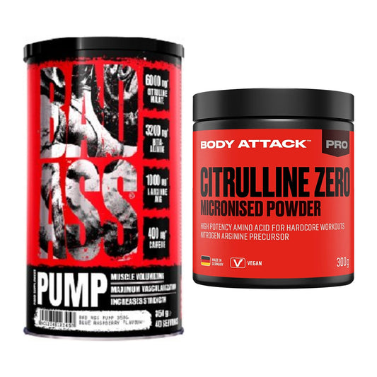 Trainings-Set: BAD ASS Pump + Body Attack 100 % Citrulline Zero – alle enthaltenen Artikel
