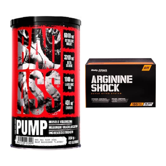 Trainings-Set: BAD ASS Pump + Body Attack Arginine Shock – alle enthaltenen Artikel