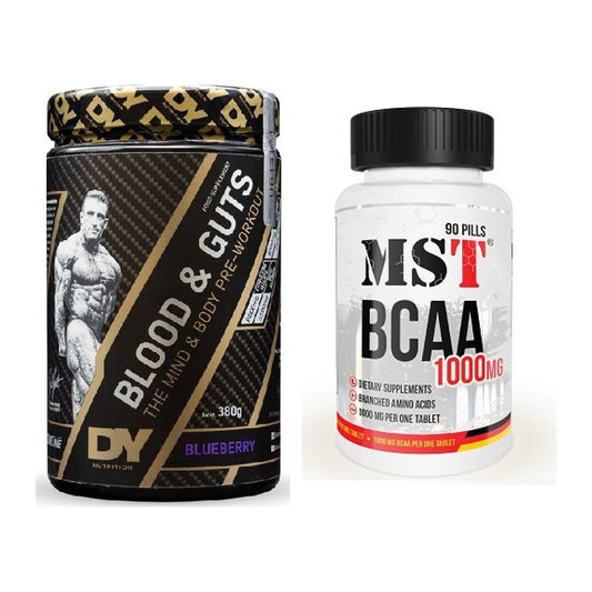 Trainings-Set: DY Nutrition Blood&Guts + MST BCAA 1000 (90 Tabl.) – alle enthaltenen Artikel