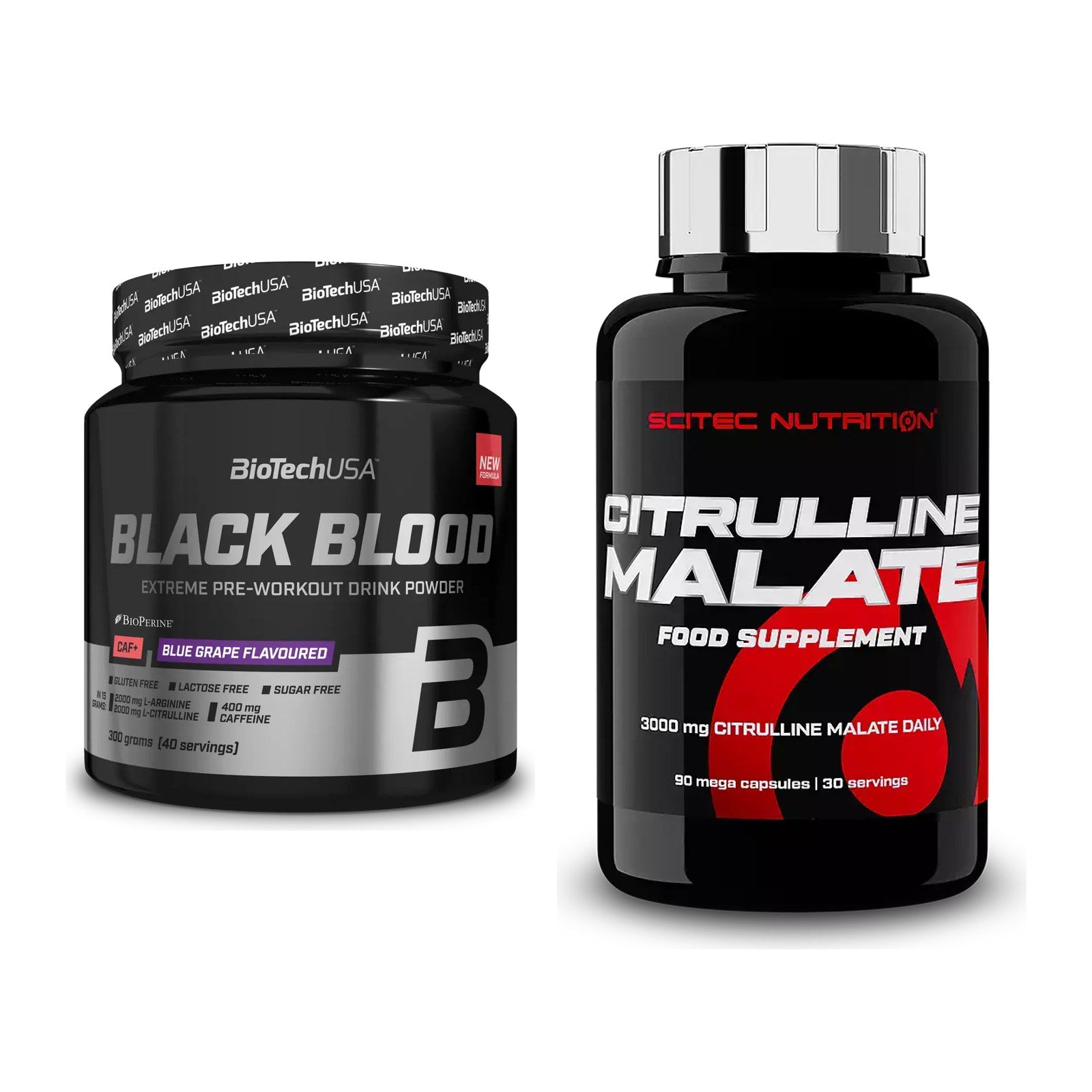 Trainings-Set: BioTech Black Blood CAF + Scitec Citrulline Malate – alle enthaltenen Artikel