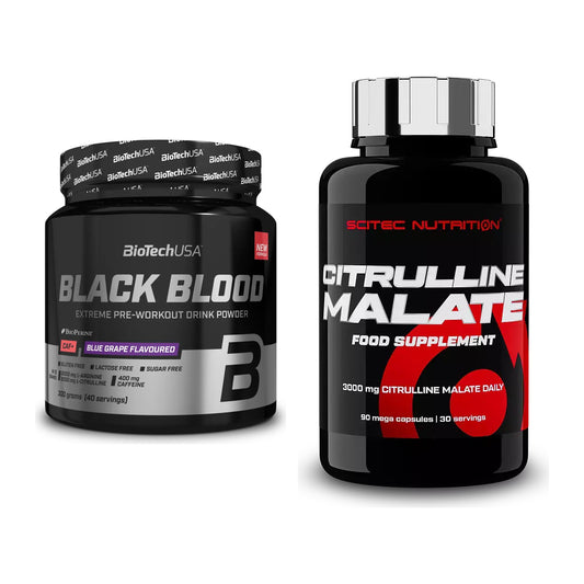 Trainings-Set: BioTech Black Blood CAF + Scitec Citrulline Malate – alle enthaltenen Artikel