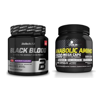 Trainings-Set: BioTech Black Blood CAF + Olimp Anabolic Amino 5500 – alle enthaltenen Artikel