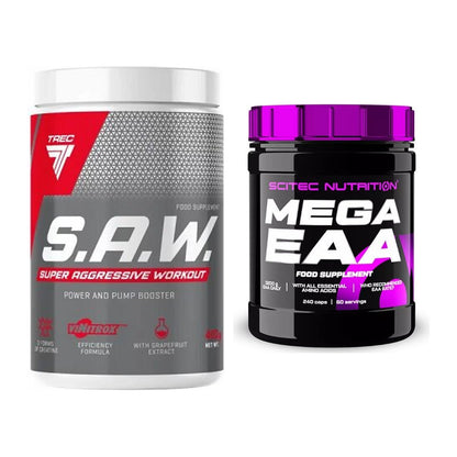 Trainings-Set: Trec Nutrition SAW Booster + Scitec Mega EAA – alle enthaltenen Artikel