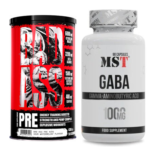 Trainings-Set: BAD ASS Pre + MST GABA 1000mg – alle enthaltenen Artikel