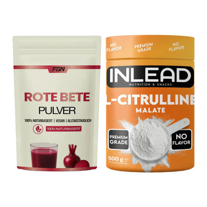 Trainings-Set: FGN Rote Beete Pulver + INLEAD L-Citrullin Malat 2:1 – alle enthaltenen Artikel