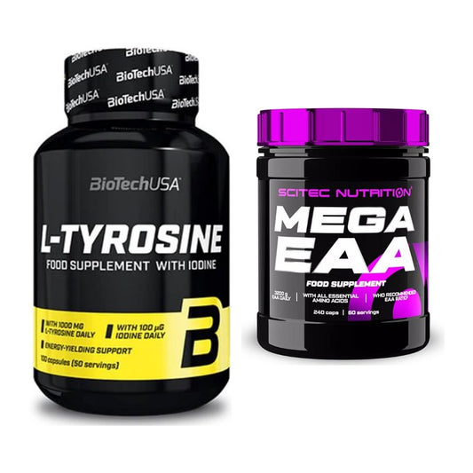 Trainings-Set: BioTech Tyrosine + Scitec Mega EAA – alle enthaltenen Artikel