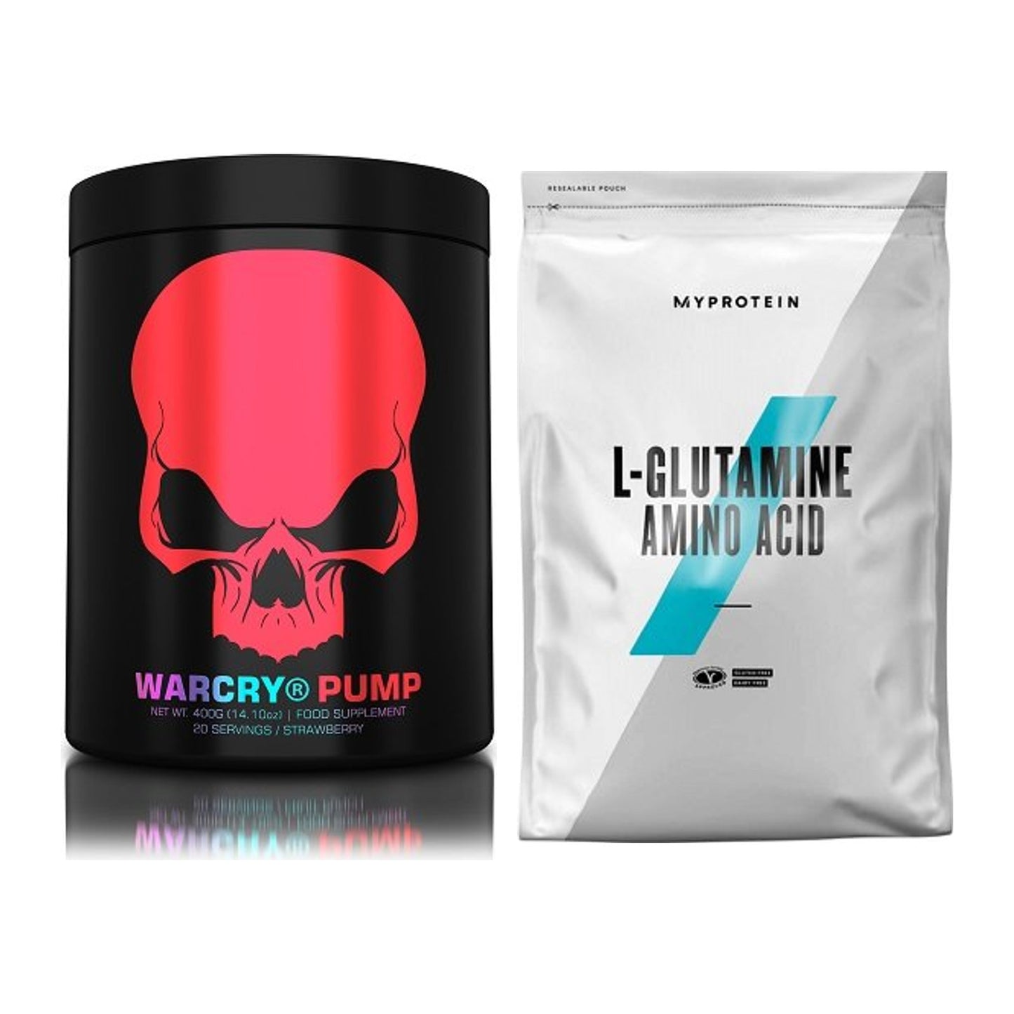 Trainings-Set: Genius Nutrition Warcry PUMP + MyProtein Glutamin – alle enthaltenen Artikel