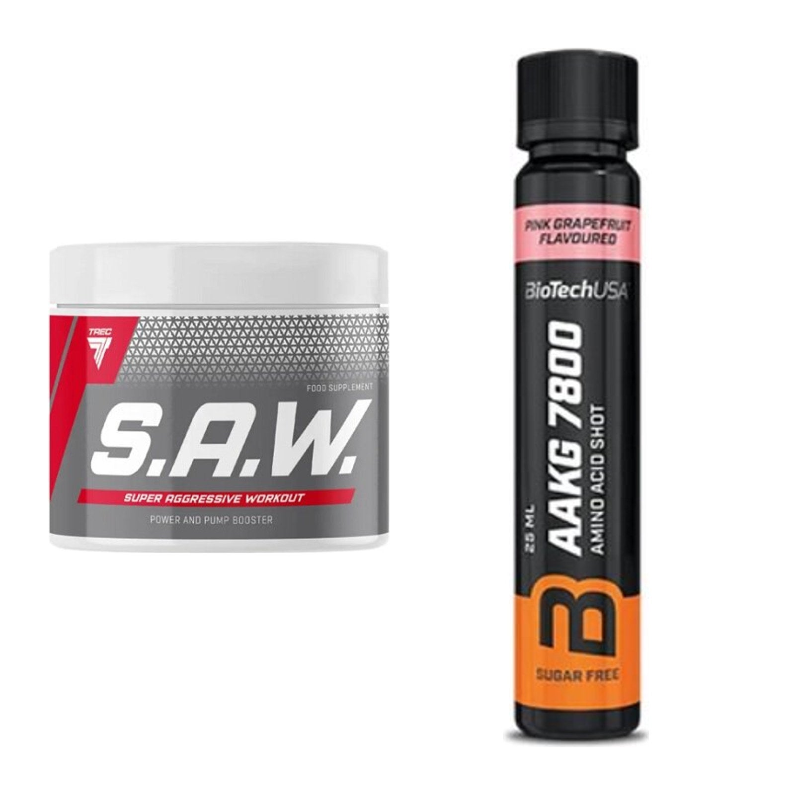 Trainings-Set: Trec Nutrition SAW Booster + BioTech AAKG 7800 – alle enthaltenen Artikel