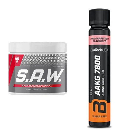 Trainings-Set: Trec Nutrition SAW Booster + BioTech AAKG 7800 – alle enthaltenen Artikel