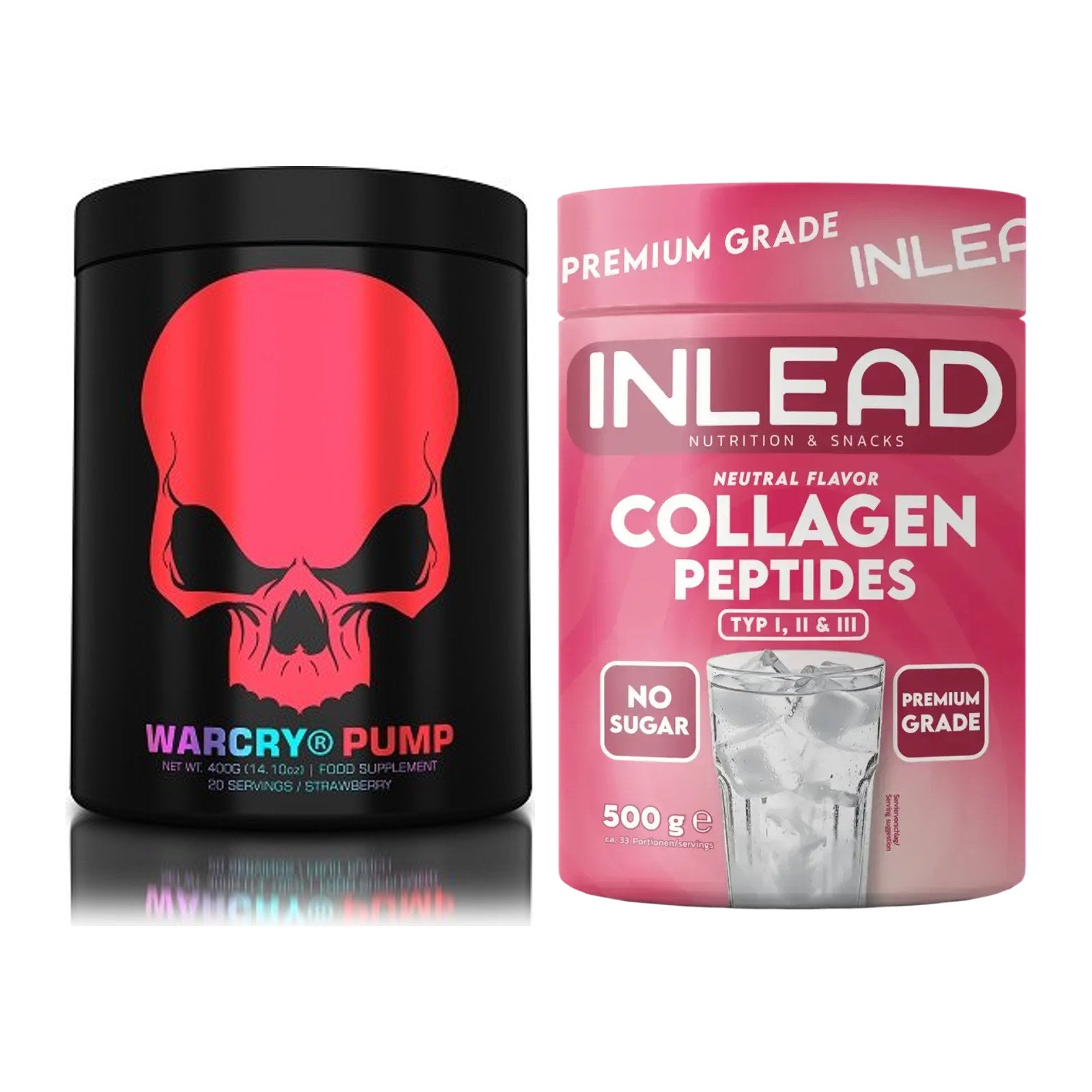 Trainings-Set: Genius Nutrition Warcry + INLEAD Collagen Peptides – alle enthaltenen Artikel