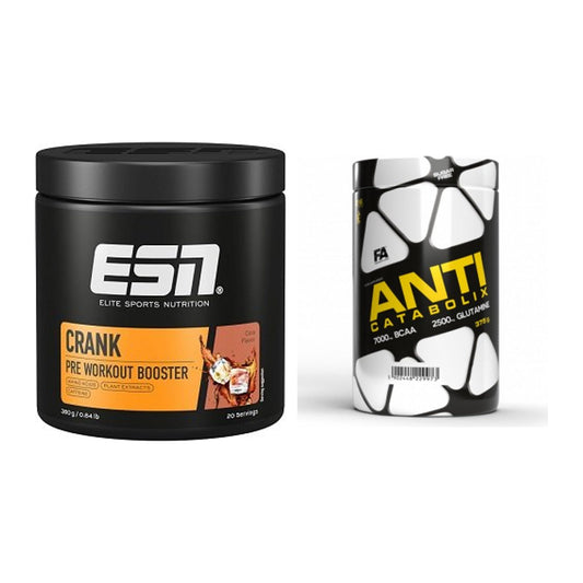 Set da allenamento: ESN Crank Booster + FA Nutrition Anticatabolix - tutti gli articoli inclusi