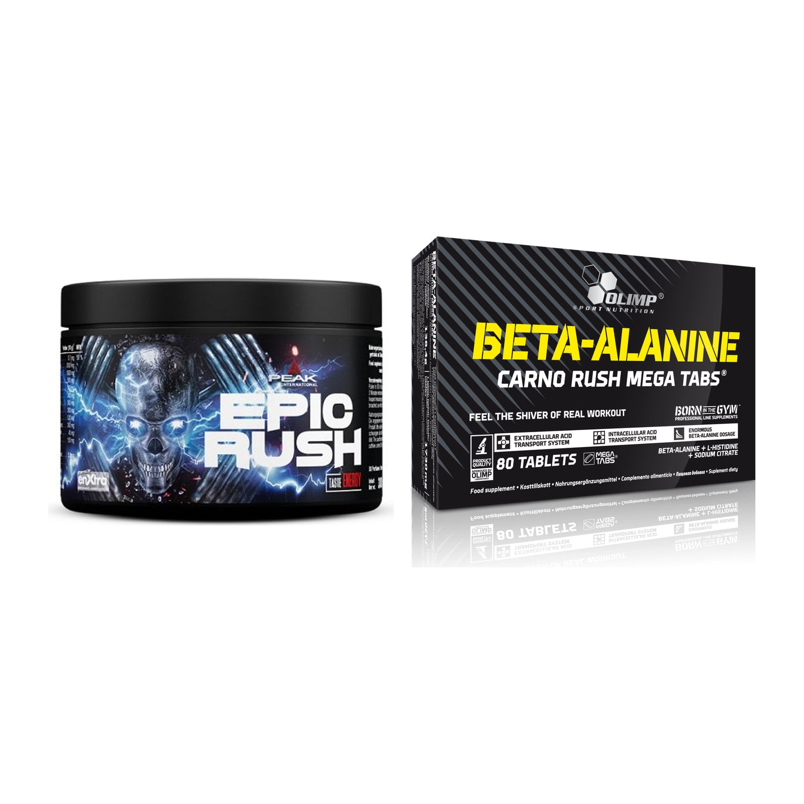 Trainings-Set: Peak Epic Rush + Olimp Beta-Alanin Carno Rush – alle enthaltenen Artikel