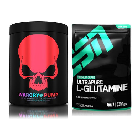 Trainings-Set: Genius Nutrition Warcry PUMP + ESN Ultrapure L-Glutamin – alle enthaltenen Artikel