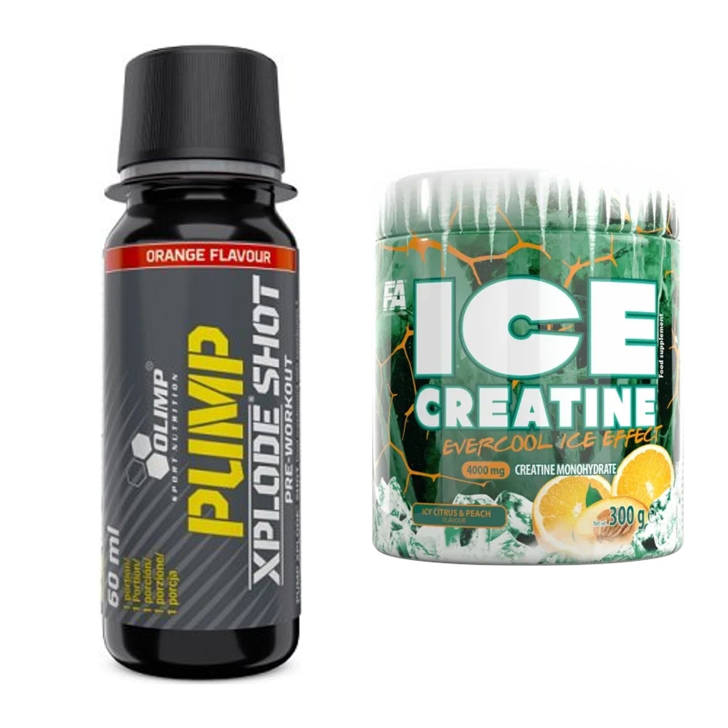 Trainings-Set: Olimp Pump Xplode Shot + FA Nutrition ICE Creatine – alle enthaltenen Artikel
