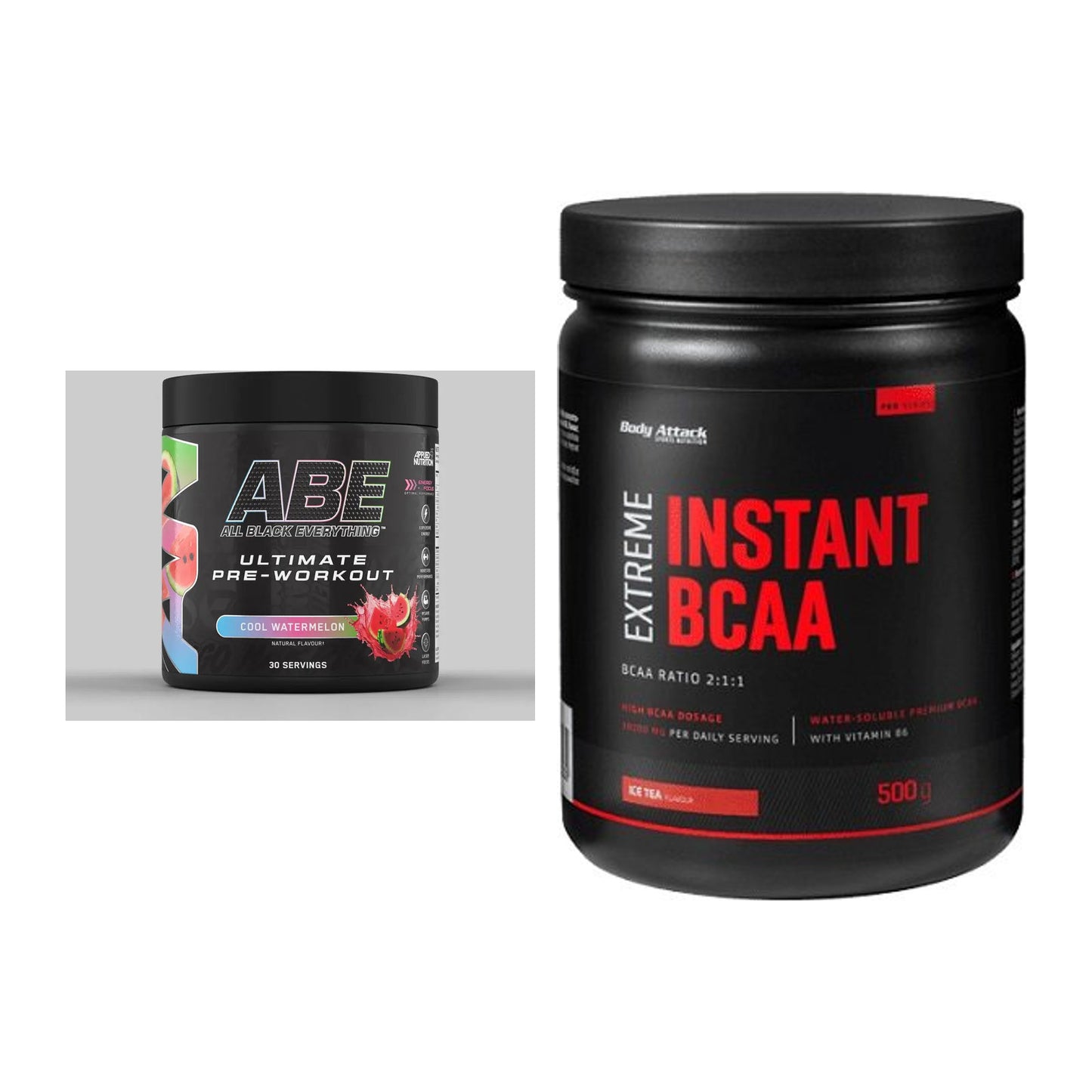 Trainings-Set: Applied Nutrition A.B.E + Body Attack Instant BCAA – alle enthaltenen Artikel