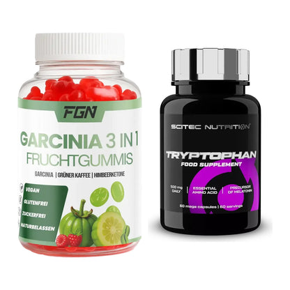 Trainings-Set: FGN Garcinia 60 Fruchtgummies + Scitec Tryptophan – alle enthaltenen Artikel