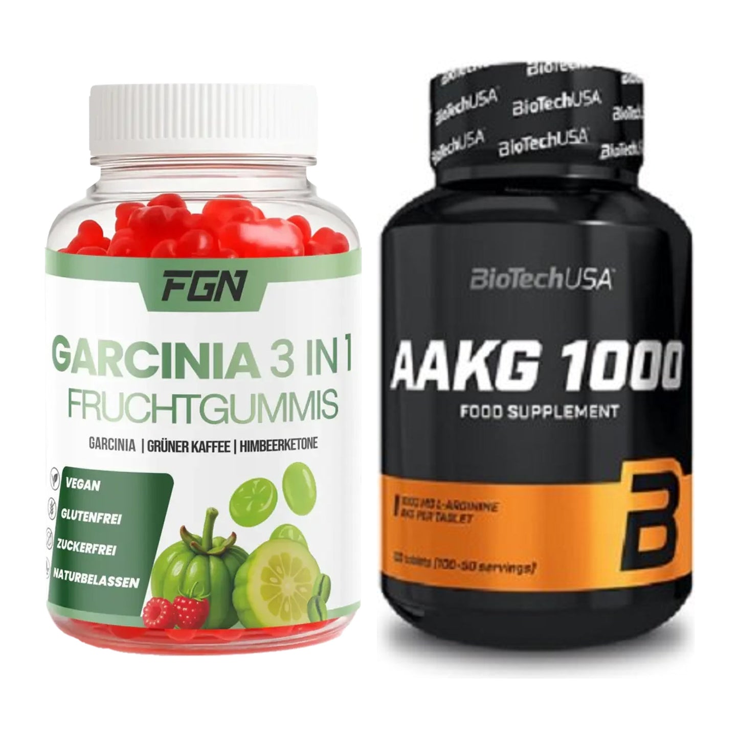 Trainings-Set: FGN Garcinia 60 + BioTech AAKG 1000mg 100 – alle enthaltenen Artikel
