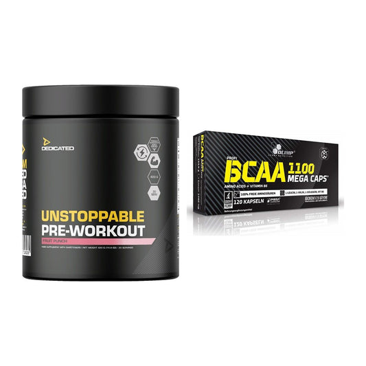 Trainings-Set: Dedicated Unstoppable + Olimp BCAA Mega Caps – alle enthaltenen Artikel