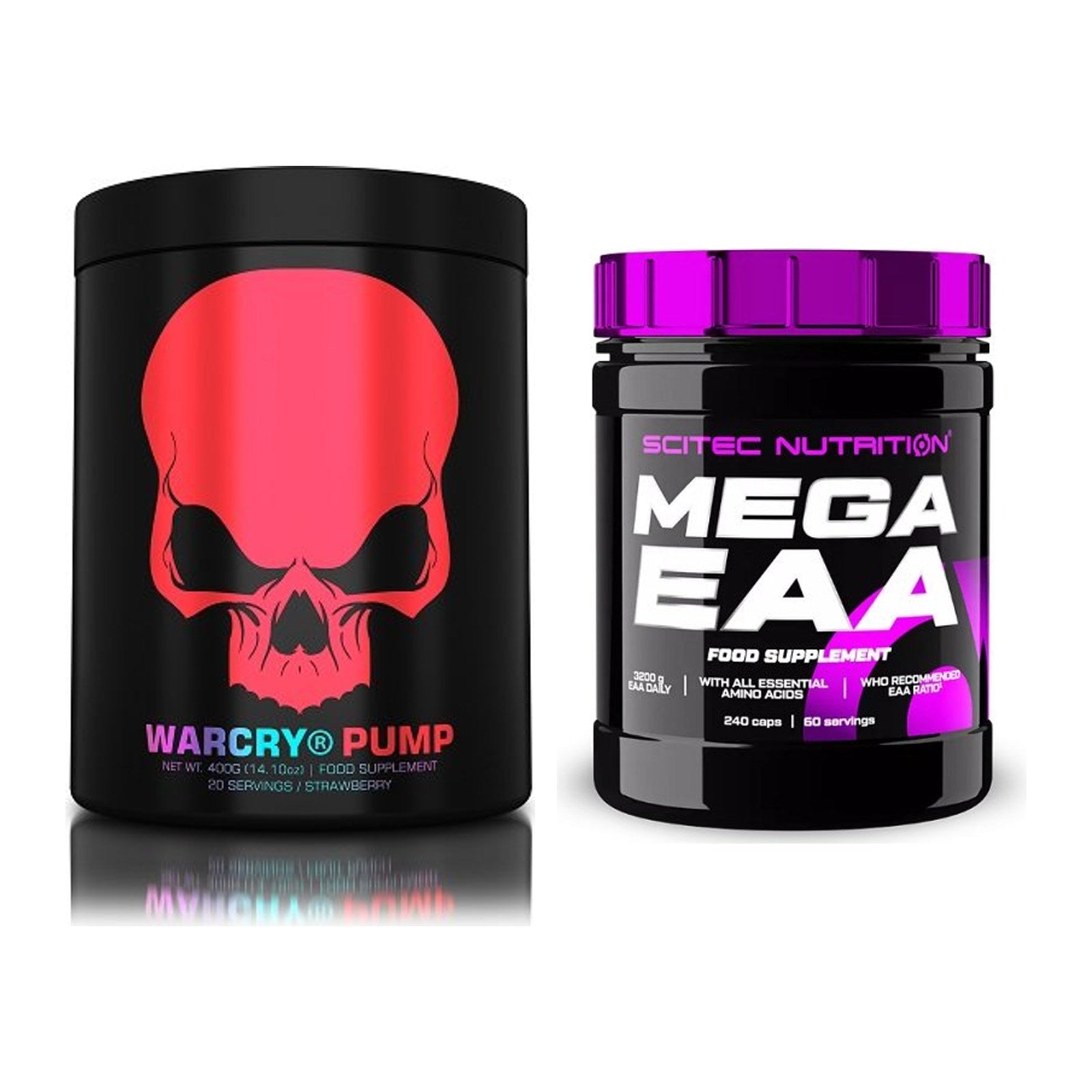Trainings-Set: Genius Nutrition Warcry PUMP + Scitec Mega EAA – alle enthaltenen Artikel