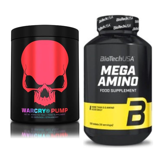 Trainings-Set: Genius Nutrition Warcry PUMP + BioTech Mega Amino – alle enthaltenen Artikel