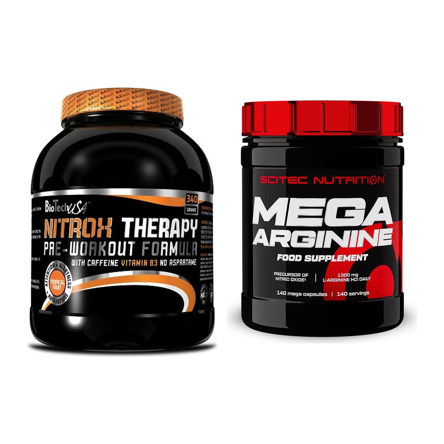 Trainings-Set: BioTech NitroX Therapy + Scitec Mega Arginine – alle enthaltenen Artikel