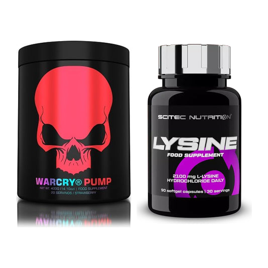 Trainings-Set: Genius Nutrition Warcry PUMP + Scitec Lysine – alle enthaltenen Artikel