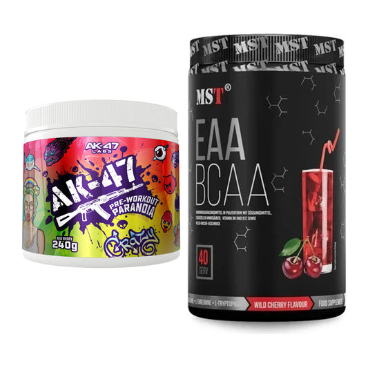 Trainings-Set: AK47 Labs Pre-Workout Paranoia + MST EAA & BCAA – alle enthaltenen Artikel