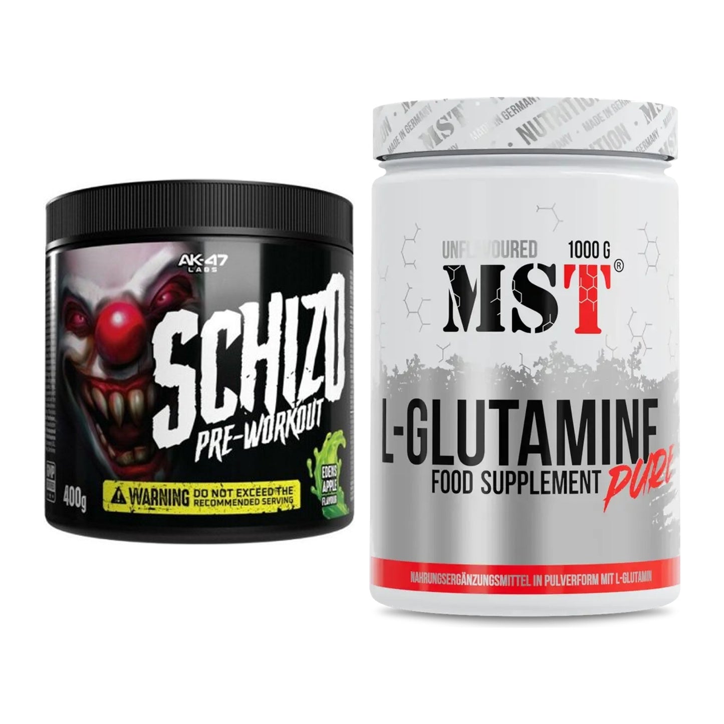 Trainings-Set: AK47 Labs Schizo Pre-Workout + MST Glutamine – alle enthaltenen Artikel