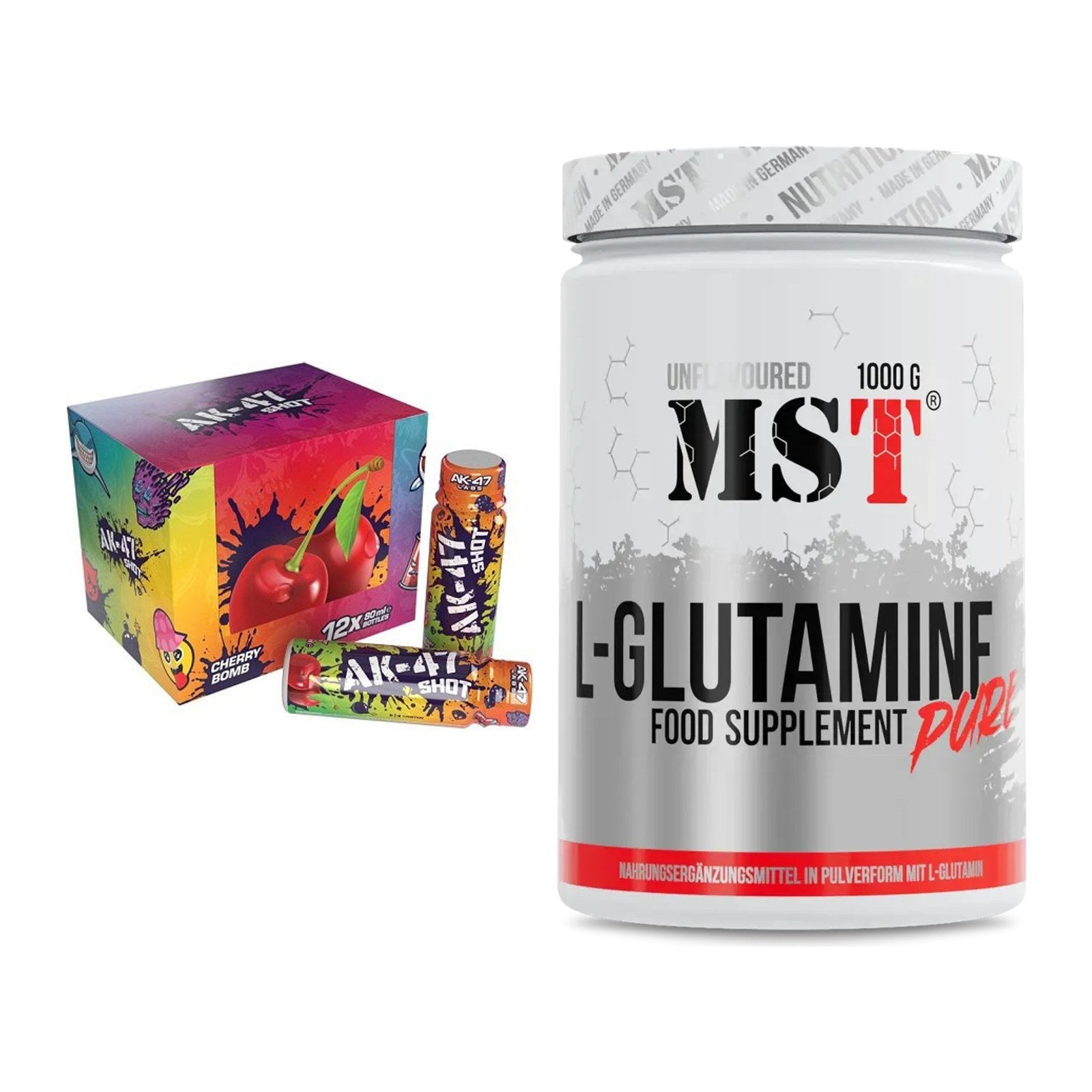 Trainings-Set: AK47 Labs AK47 Shots + MST Glutamine – alle enthaltenen Artikel