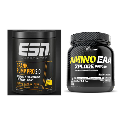 Trainings-Set: ESN Crank Pump Pro 2.0 + Olimp Amino EAA Xplode- 520g – alle enthaltenen Artikel
