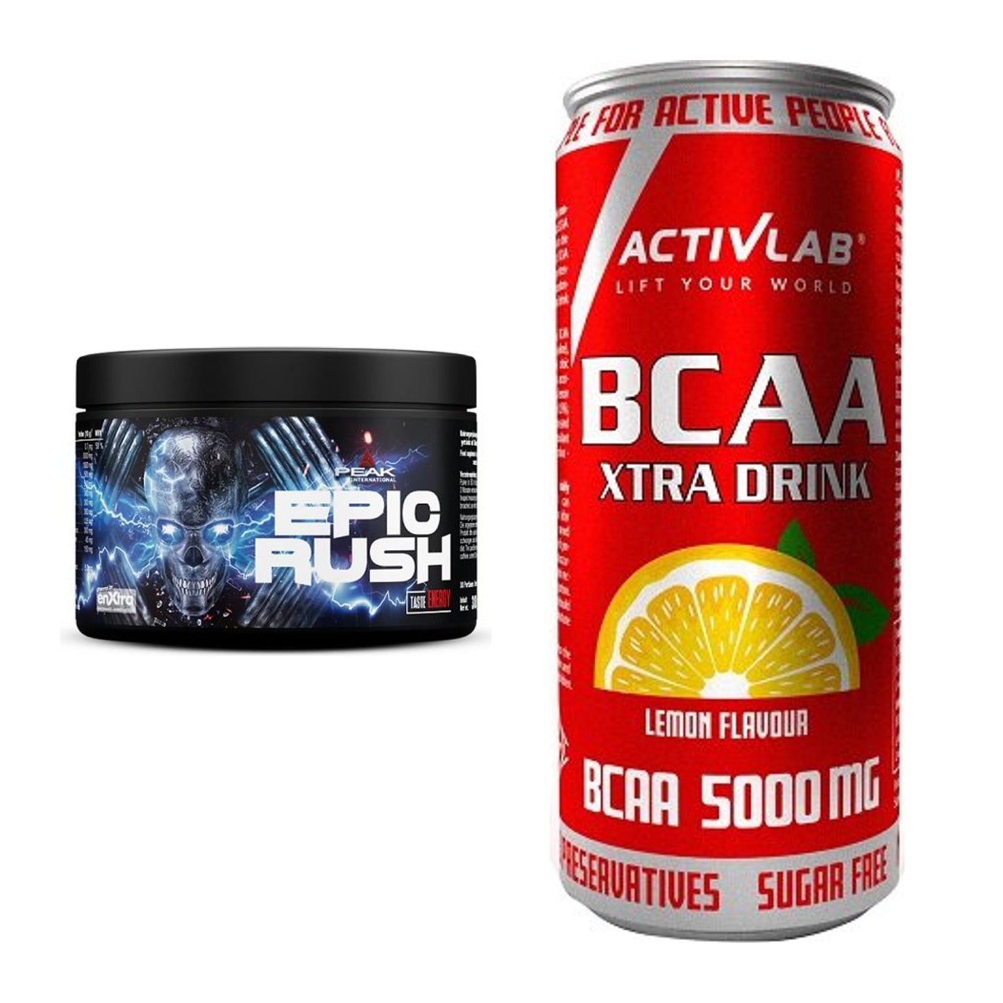 Trainings-Set: Peak Epic Rush + Activlab BCAA Xtra Drink 5000mg – alle enthaltenen Artikel