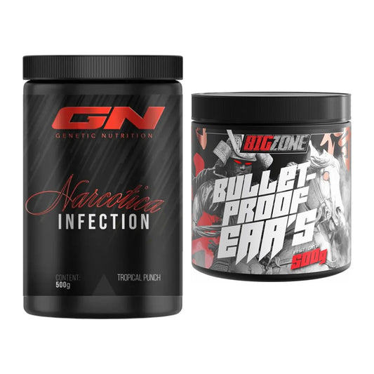 Harjoitussetti: GN Narcotica Infection + Big Zone Bulletproof EAA:t - kaikki tuotteet mukana