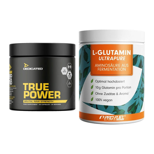 Treningssett: Dedikert True Power + ProFuel Glutamine Ultrapure - alle varer inkludert