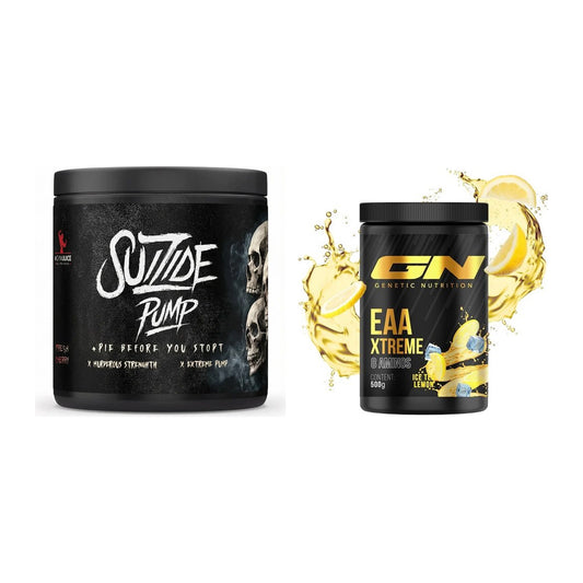 Trainings-Set: #GYMJUICE SUIZIDE PUMP + GN EAA Xtreme 500g (Verry – alle enthaltenen Artikel