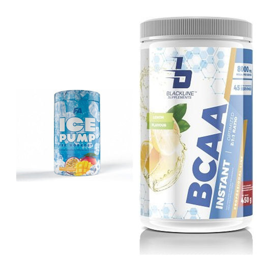 Tréninková sada: FA Nutrition ICE Pump + Blackline Supplements BCAA - všechny položky v ceně
