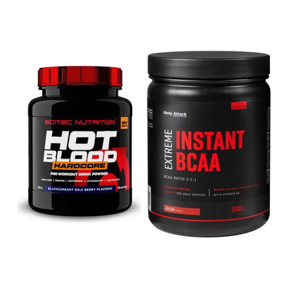 Trainings-Set: Scitec Hot Blood Hardcore + Body Attack Instant BCAA – alle enthaltenen Artikel