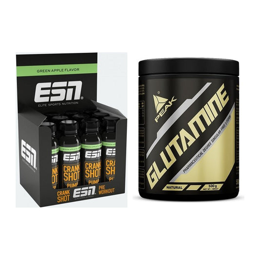 Trainings-Set: ESN Crank Pump Shot + Peak Glutamin – alle enthaltenen Artikel