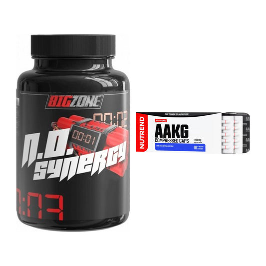 Trainings-Set: Big Zone N.O Synergy + Nutrend AAKG Compressed Kapseln – alle enthaltenen Artikel