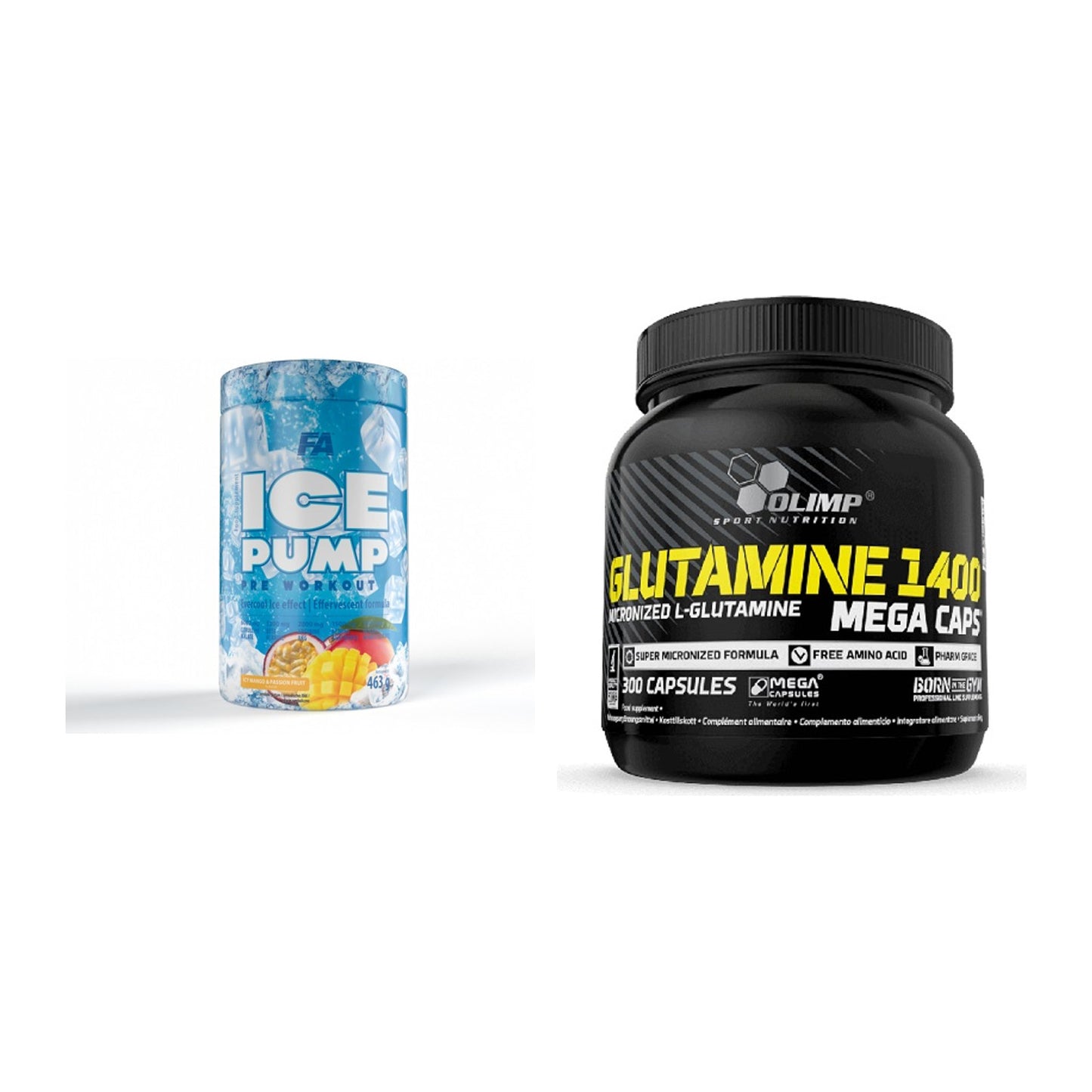 Trainings-Set: FA Nutrition ICE Pump + Olimp L-Glutamine Mega – alle enthaltenen Artikel
