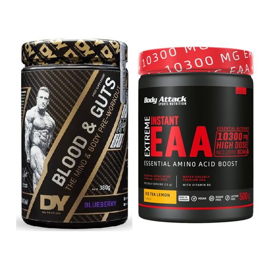 Zestaw treningowy: DY Nutrition Blood&Guts + Body Attack Extreme – wszystkie elementy w zestawie