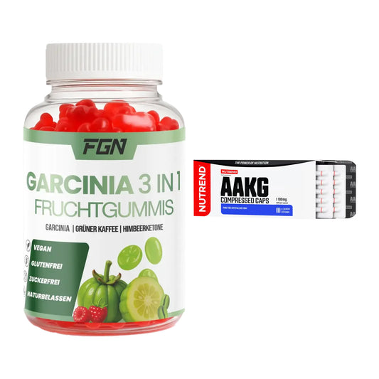 Trainings-Set: FGN Garcinia 60 + Nutrend AAKG Compressed – alle enthaltenen Artikel