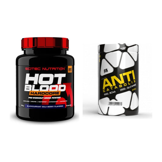 Trainings-Set: Scitec Hot Blood Hardcore + FA Nutrition Anticatabolix – alle enthaltenen Artikel