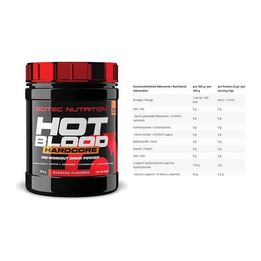 Trainings-Set: Scitec Hot Blood Hardcore + INLEAD L-Arginin HCL – alle enthaltenen Artikel