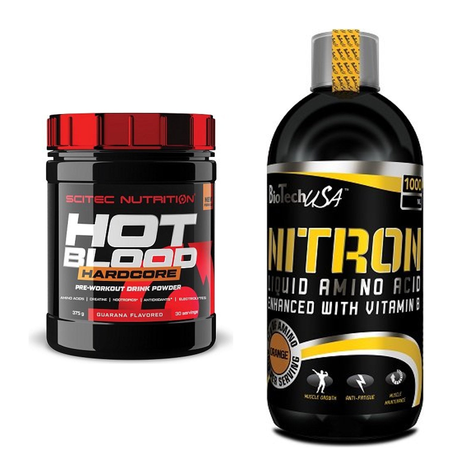 Trainings-Set: Scitec Hot Blood Hardcore + BioTech Liquid Amino – alle enthaltenen Artikel